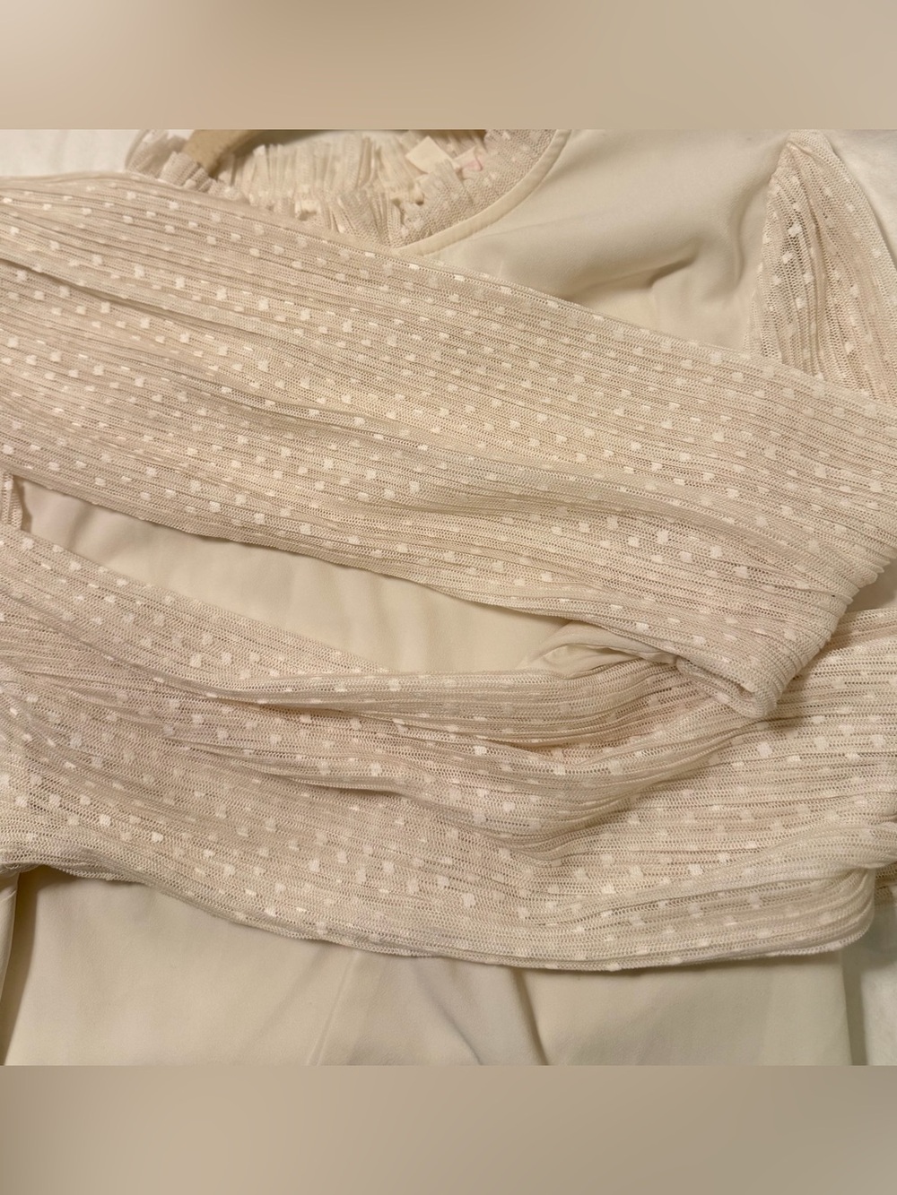 Riley & Rae creamy feminine perfection sheer dreamy top … size L